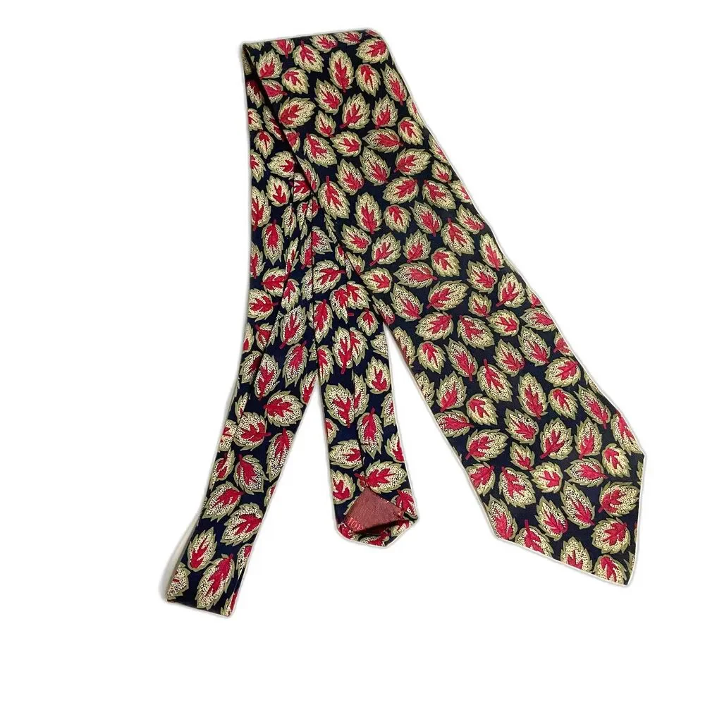 #7357 GIORGIO ARMANI BLUE LEAF SILK NECKTIE TIE 4X57